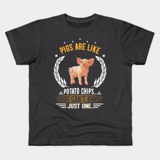 Pigs Are Like Potato Chips. Kids T-Shirt